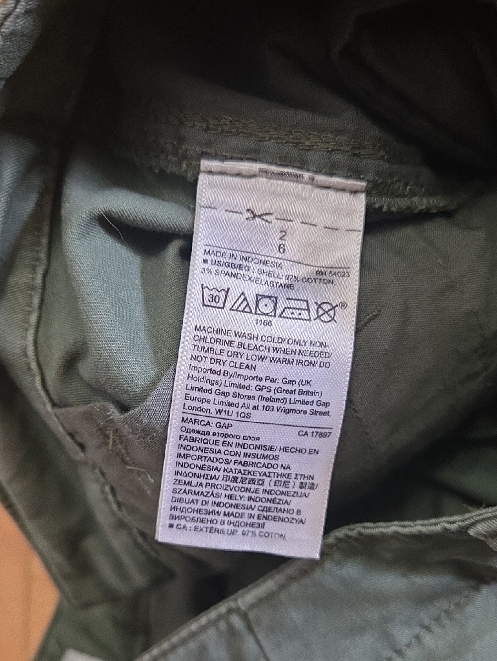 GAP Green Pants Sz 2 Girlfriend Chino - Picture 5 of 6